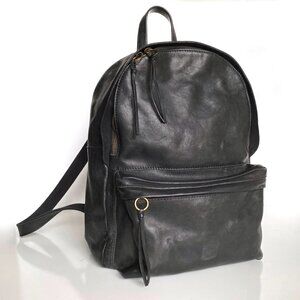 Madewell Lorimer Black Italian Leather Full Size Large 14" Backpack Bookbag